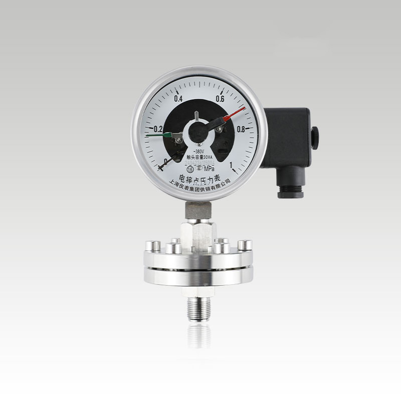 YXC-100BF-ML螺纹不锈钢电接点隔膜压力表